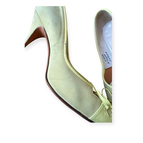 Andrew‎ Geller Yellow pumps. Soft Pointed Toe,  Size 7 1/2 AAA Narrow, Vintage - Picture 12 of 16